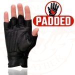 Milwaukee Leather MG7761 Women’s Black Leather Gel Palm Fingerless Motorcycle Hand Gloves W/ Stylish ‘Wrist Detailing’ - Image 4