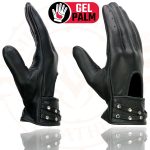 Milwaukee Leather MG7765 Women’s Black Leather Gel Palm Open Wrist Motorcycle Hand Gloves W/ Stylish ‘Wrist Detailing’ - Image 5