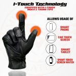Milwaukee Leather MG7771 Women’s Black/ Purple ‘I – Touchscreen Compatible’ Laced Wrist Motorcycle Hand Gloves W/ Gel Palm - Image 2