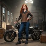 Milwaukee Leather MLL2508 Women’s ‘Dixie’ Vintage Crazy Horse Brown and Black Leather Motorcycle Rider Jacket - Image 5