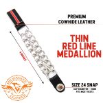 Milwaukee Leather Thin Red Line Medallion Vest Extender – Double Chrome Chains Genuine Leather 6.5″ Extension 4-PCS MLA6028SET - Image 2