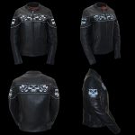 Milwaukee Leather MLL2540 Women’s Crossover Black Leather Scooter Jacket w/ Reflective Skull Graphic - Image 7