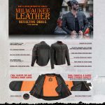 Milwaukee Leather MLM1500 Men’s Crossover Black Leather Scooter Jacket with Reflective Skulls - Image 2