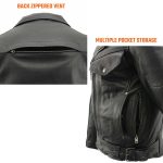 Milwaukee Leather MLM1570 Men’s Black Premium Cowhide Leather Utility Pocket Motorcycle Jacket - Image 9