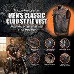 Milwaukee Leather MLM3529 Men’s Black & Brown Paisley Lined Leather Vest w/ Accent Stitching & Armhole Trim - Image 2