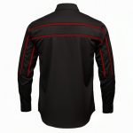 MMCC Men’s Octane Long Sleeve Mechanic Shirt – Black with Red Stripe – 50-50 Cotton Poly – MMCC16002 - Image 9