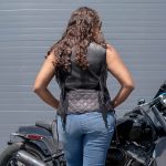 Milwaukee Motorcycle Clothing Co. Women’s Liberty Black and Purple Leather V-Neck Biker Vest w/ Side Lacing MMC40006 - Image 9