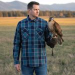 MMCC The Kraken Men’s Blue Teal Orange Plaid Flannel Shirt – 100% Cotton Long Sleeve Button-Up – MMC11600 - Image 5