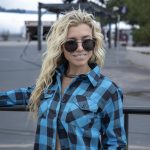 Milwaukee Leather MNG21617 Women’s Black and Aqua Long Sleeve Cotton Flannel Shirt - Image 5