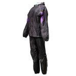 Milwaukee Leather MPL9601 Women’s Black and Purple Water Resistant Rain Suit w/ Reflective Material and Hoodie - Image 2