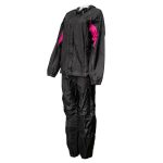 Milwaukee Leather MPL9607 Women’s Black and Fuchsia Water Resistant Rain Suit w/ Reflective Material and Hoodie - Image 2