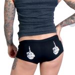 Hot Leathers PTB7061 Skeleton Middle Finger Biker Boy Shorts - Image 2