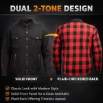 Milwaukee Leather Men’s “Splitline – Havoc” 2-Tone CE Armored Protective Flannel – Kevlar Reinforced – MPM1671 - Image 2