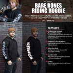 Milwaukee Leather Men’s Bare Bones Black Reflective Skull CE Armored Riding Hoodie, Shoulder & Elbow Armor – MPM1797 - Image 7