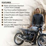 Milwaukee Leather Men’s Copperline Black Leather Moto Café Racer Jacket, Stand Collar, 6 Pockets – SFM1816 - Image 2