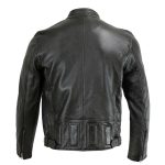 Milwaukee Leather Men’s Black Cafe Racer Leather Jacket with Snap Button Collar SFM1835 - Image 4