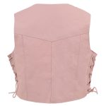 Milwaukee Leather SH2011LPNK Girls Pink Classic Three Snap Leather Vest - Image 2