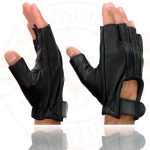 Milwaukee Leather SH206 Men’s Black Leather Gel Padded Palm Fingerless Motorcycle Hand Gloves W/ ‘Welted’ Design - Image 4