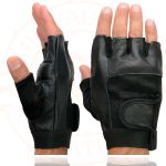 Milwaukee Leather SH217 Men’s Black Leather Gel Padded Palm Fingerless Motorcycle Hand Gloves W/ Breathable ‘Mesh Material’ - Image 5