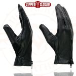 Milwaukee Leather SH226D Men’s Black Unlined Leather Lightweight Motorcycle Hand Gloves W/ Wrist Zipper Closure - Image 2