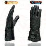 Milwaukee Leather SH233 Men’s Black Leather Warm Lining Gauntlet Motorcycle Hand Gloves W/ Double Strap Cuff Pull-on Closure - Image 4