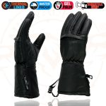 Milwaukee Leather Men’s Black Gauntlet Motorcycle Hand Gloves-Black Leather Waterproof Gel Palm Soft Skin-SH292 - Image 5