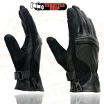 Milwaukee Leather SH296 Men’s Black Leather Mesh Racing Motorcycle Hand Gloves W/ Padded Knuckle - Image 2