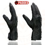 Milwaukee Leather SH451 Men’s Black Leather Gauntlet Racing Motorcycle Hand Gloves with Wrist and Knuckle Padding Protection - Image 2