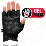 Milwaukee Leather SH461 Women’s Black Leather Gel Palm Fingerless Motorcycle Hand Gloves - Image 2