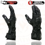 Milwaukee Leather SH717 Men’s Black Leather Gauntlet Racing Motorcycle Hand Gloves W/ Hard Knuckle Protection Extra Grip Reinforced Palm - Image 4