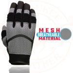 Milwaukee Leather SH791 Men’s Black Leather and Grey Mesh Combo Racing Motorcycle Hand Gloves W/ Elasticized Fingers - Image 2
