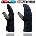 Milwaukee Leather SH814 Men’s Black Leather Waterproof Gauntlet Motorcycle Gloves w/ Textile and Leather - Image 4