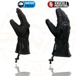 Milwaukee Leather SH815 Men’s Black Leather Waterproof Gauntlet Gloves with Hard Knuckles - Image 2
