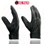 Milwaukee Leather SH820 Men’s Black Leather ‘White Flame’ Cruising Hand Gloves W/ Gel Palm - Image 2