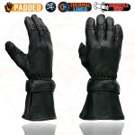 Milwaukee Leather SH852 Men’s USA Deerskin Black Leather Gauntlet Motorcycle Thermal Lined Gloves - Image 4