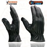 Milwaukee Leather SH858 Men’s Thermal Lined USA Deerskin Black Leather Motorcycle Gloves w/ Cinch Wrist Closure - Image 2