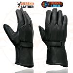 Milwaukee Leather SH864TH Men’s Thermal Lined USA Deerskin Black Leather Gauntlet Motorcycle Winter Gloves - Image 2