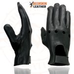 Milwaukee Leather SH868 Men’s USA Deerskin Black Vented Perforated Leather Motorcycle Riders Gloves - Image 4