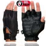 Milwaukee Leather SH878 Men’s Fingerless USA Deerskin Black Leather Motorcycle Rider Gloves w/ Gel Padded Palm - Image 2