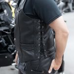 Hot Leathers VSM1008 Men’s Black ‘Buffalo Nickel Snap’ Leather Vest - Image 2