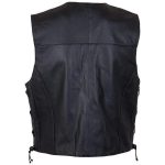 USA Leather 201L Men’s Black Classic Leather Side Lace Vest - Image 4