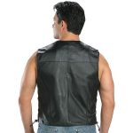 USA Leather 201L Men’s Black Classic Leather Side Lace Vest - Image 3