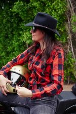 Hot Leathers FLL3002 Ladies Black and Salmon Long Sleeve Flannel - Image 10