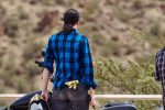 Hot Leathers FLL3004 Ladies Black and Aqua Long Sleeve Flannel - Image 4