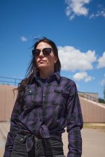 Milwaukee Leather MNG21603 Women’s Casual Black with Purple Long Sleeve Casual Cotton Flannel Shirt - Image 12