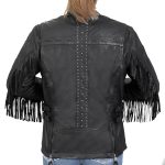 Hot Leathers JKL1028 Studs and Fringe Ladies Black Carry Conceal Leather Jacket - Image 11
