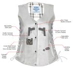 Milwaukee Leather LKL4710 Women’s Black Premium Leather Motorcycle Biker Rider Vest w/ Snap Button Closure - Image 2