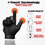 Milwaukee Leather MG7503 Men’s Black Leather  i-Touch Screen Compatible Mesh Racing Motorcycle Hand Gloves W/ Reflector - Image 2