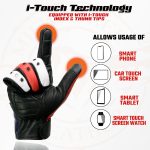 Milwaukee Leather MG7527 Men’s Black Leather i-Touch Screen Compatible Motorcycle Hand Gloves w/ Stars and Stripes - Image 2