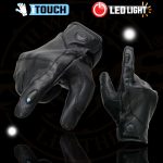 Milwaukee Leather MG7599 Men’s Black Leather Motorcycle Gloves w/ i-Touch Screen and Led Finger Light - Image 2